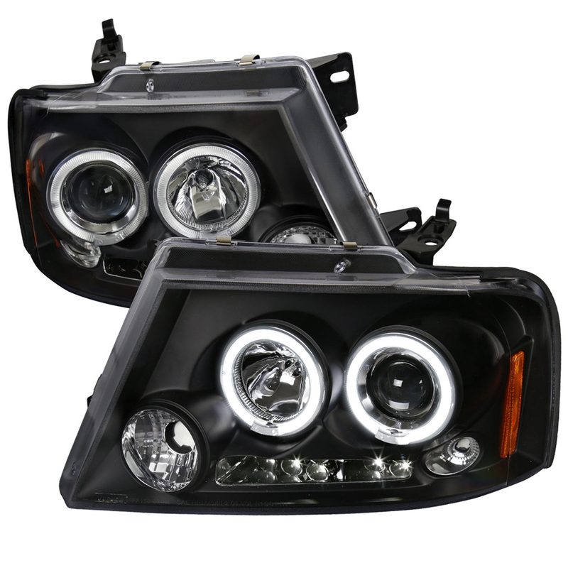 2004-2008 Ford F-150/ 06-2008 Lincoln Mark LT Dual Halo Headlights Matte Black