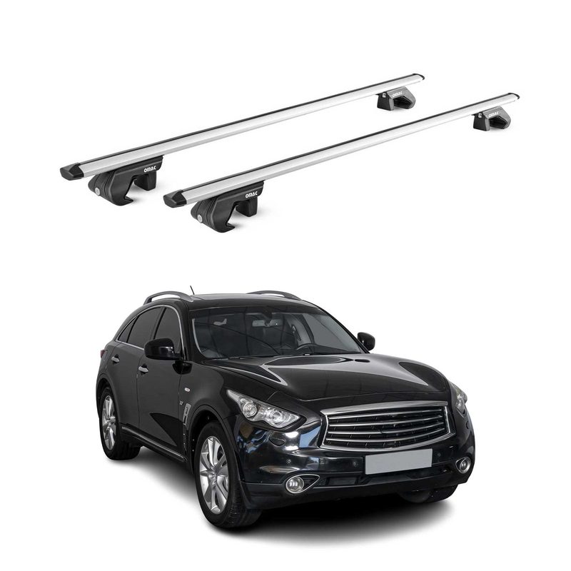 2014-2017 Infiniti QX70 Roof Rack Cross Bars Silver