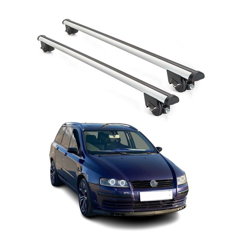 2003-2007 Fiat Stilo Multi Wagon Roof Rack Cross Bars Silver