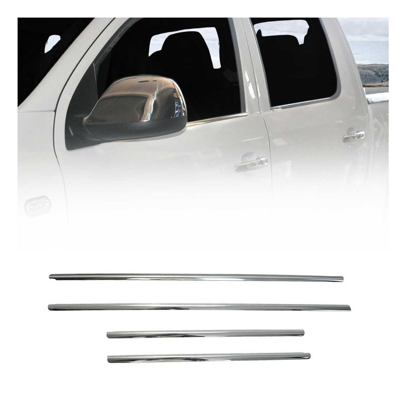 2010-2020 VW Amarok Window Molding Trim Streamer Stainless Steel Silver 4Pcs