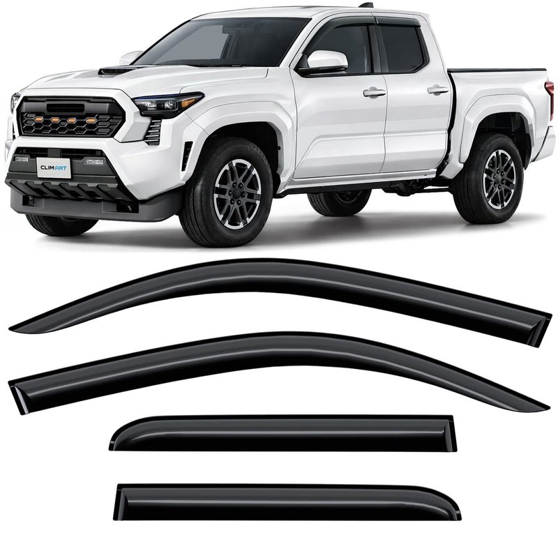 Clim Art Wind Deflectors for Toyota Tacoma Double Cab 2024-2026 Dark Smoke 4Pcs