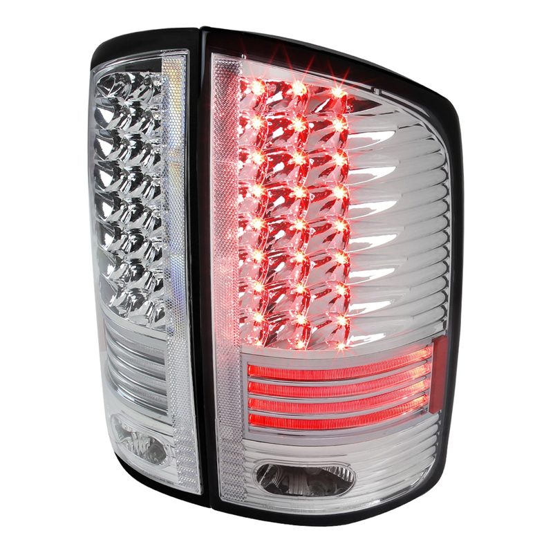 2002-2006 Dodge RAM V2 LED Tail Lights Chrome Housing/Clear Lens