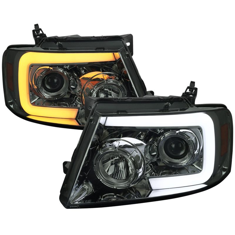 2004-2008 Ford F-150/ 06-2008 Lincoln Mark LT LED C-Bar Headlights Smoke