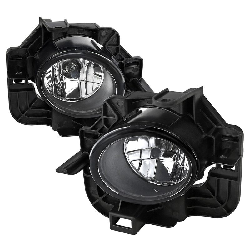 2007-2009 Nissan Altima Sedan H11 Fog Lights Kit Chrome Housing/Clear Lens