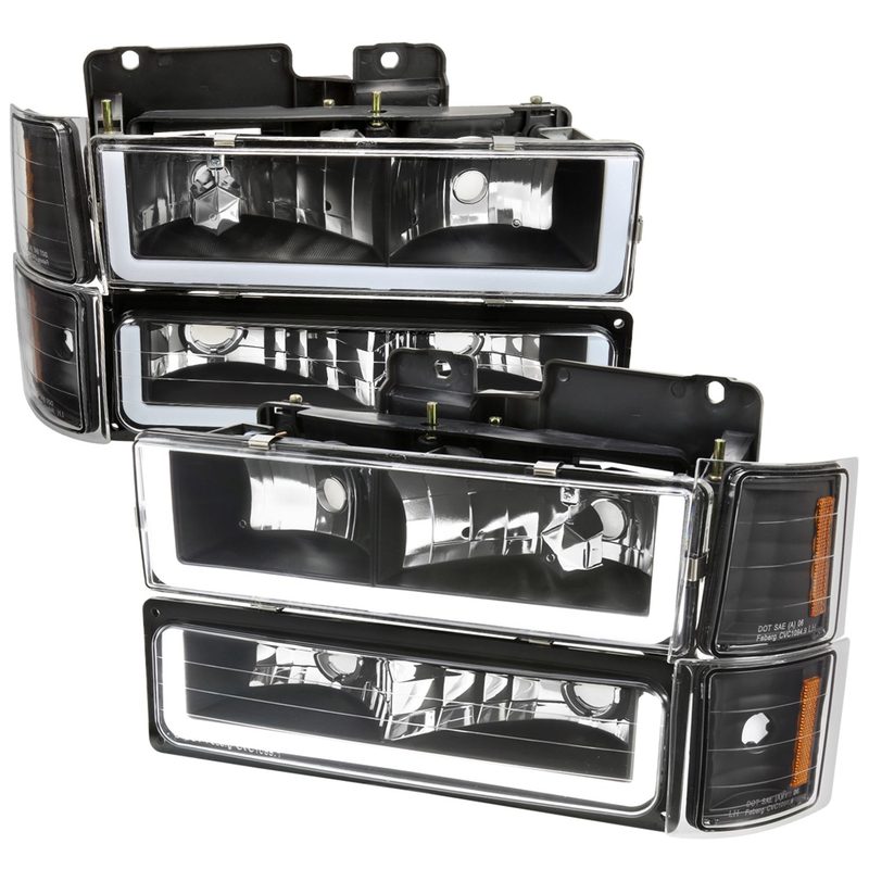 1994-1998 Chevy Silverado/Tahoe/Suburban/C10 Headlights LED Lights Black