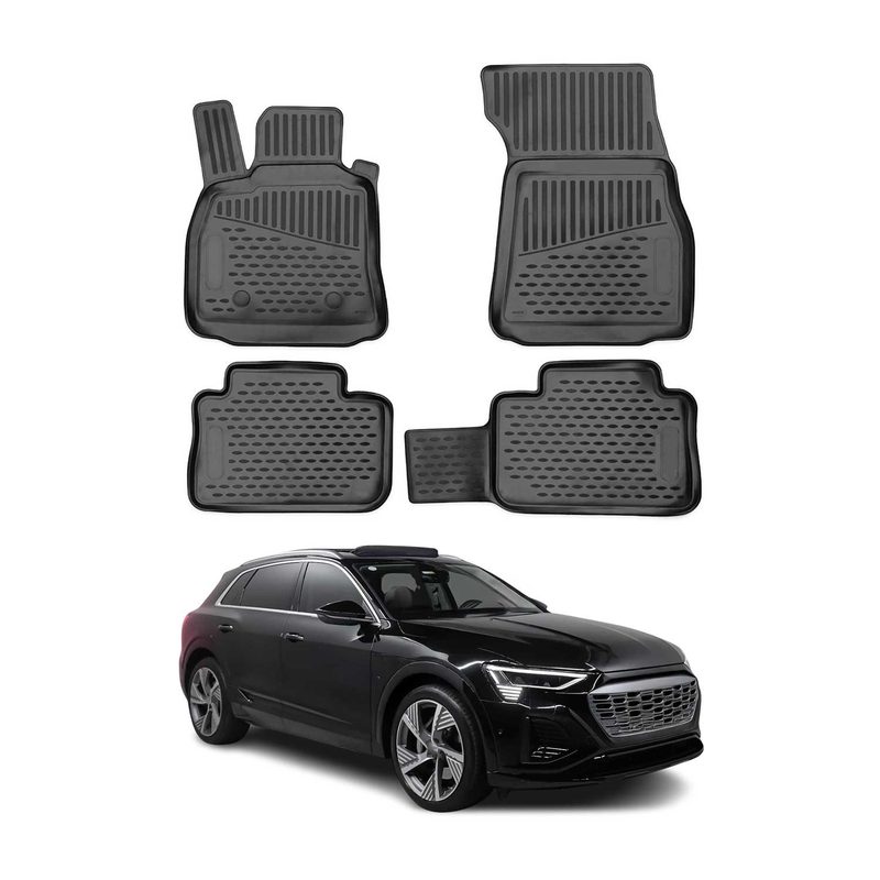 2019-2026 Audi Q8 e-tron Floor Mats Liners Full Set All Weather Black