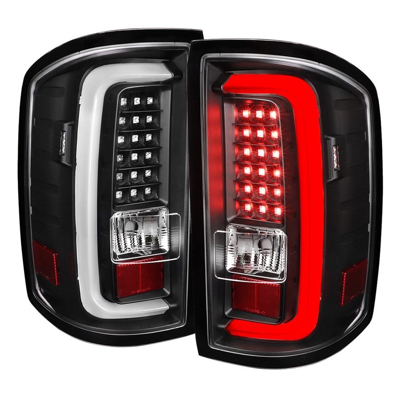 2014-2018 GMC Sierra 1500/2500HD/3500HD V2 LED Tail Lights Matte Black/Clear
