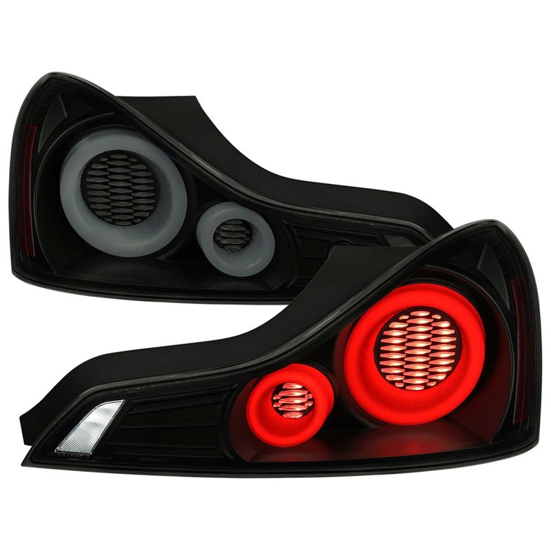 For Infiniti G37 2008-13 / Q60 Coupe 2014-15 LED Tail Lights Switchback Sequential Turn Signals Black Housing Smoked Lens