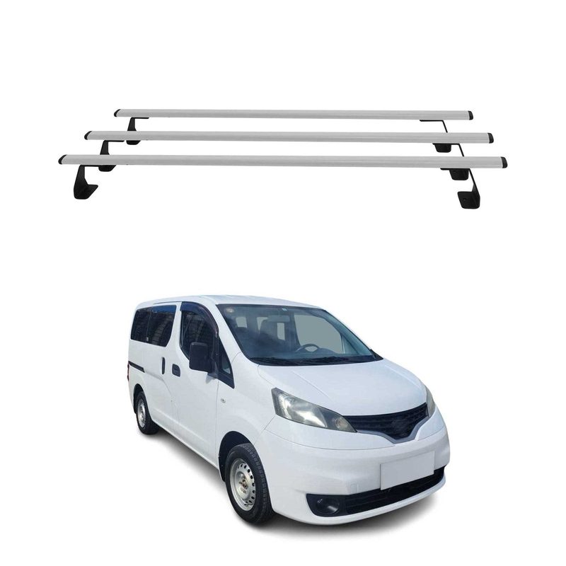 2013-2021 Nissan NV200 Roof Rack Cross Bars Luggage Carrier Steel Silver 3 Pcs