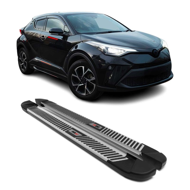 2018-2022 Toyota C-HR Running Boards Side Steps Silver & Black