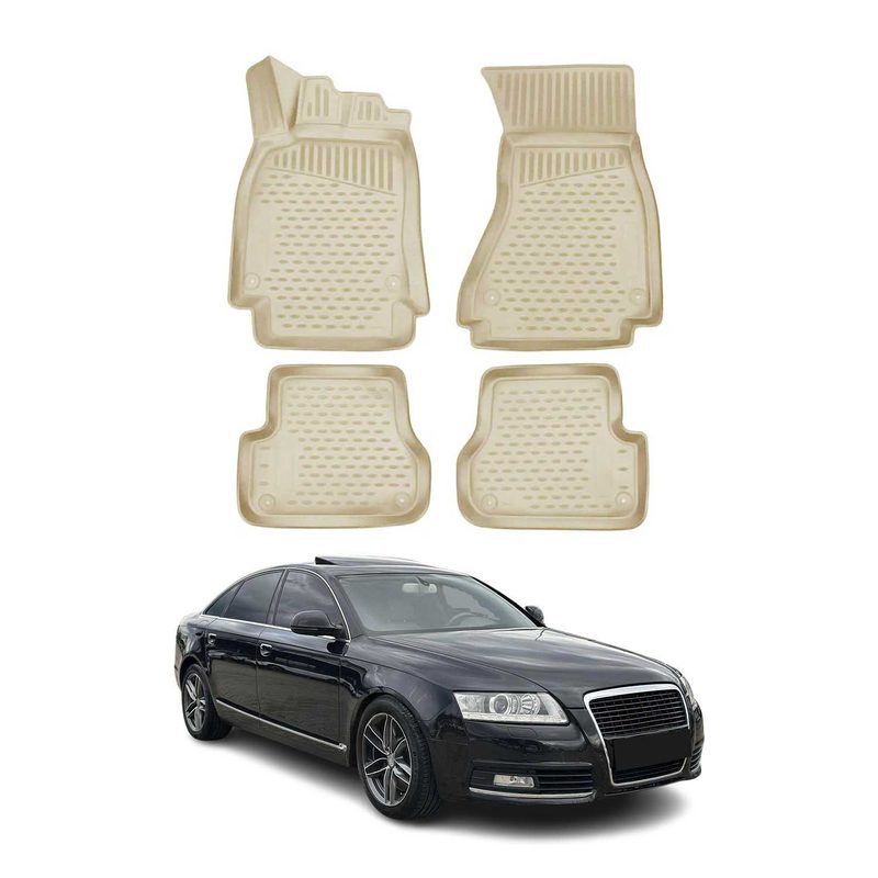 2008-2011 Audi A6 S6 RS6 Floor Mats Liners Full Set All Weather Beige