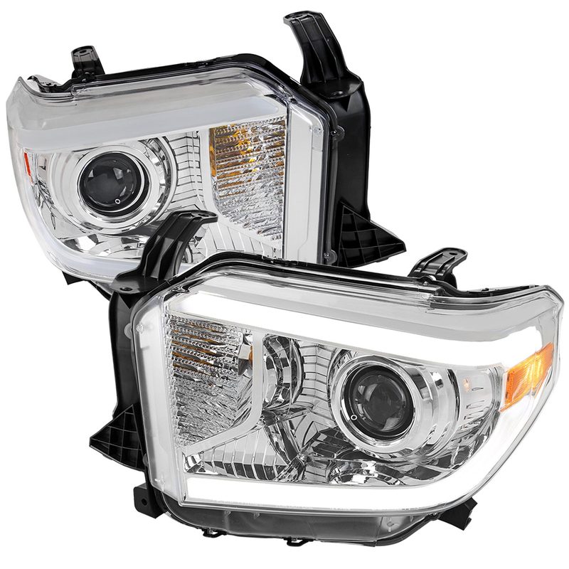 2014-2021 Toyota Tundra LED Turn Signal LED Bar Projector Headlights Chrome