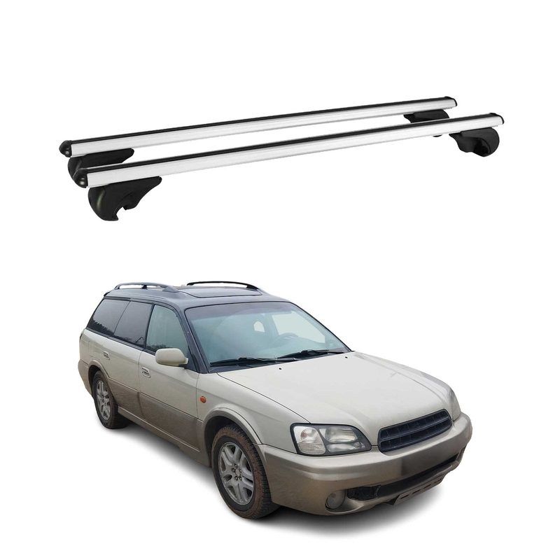 2000-2004 Subaru Outback Roof Rack Cross Bars Silver