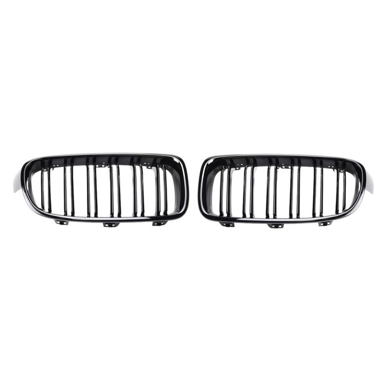 2012-2019 BMW 3 Series Sedan Wagon F30 F31 M3 Style Front Kidney Grille M3 Style Gloss Black Dual Slat