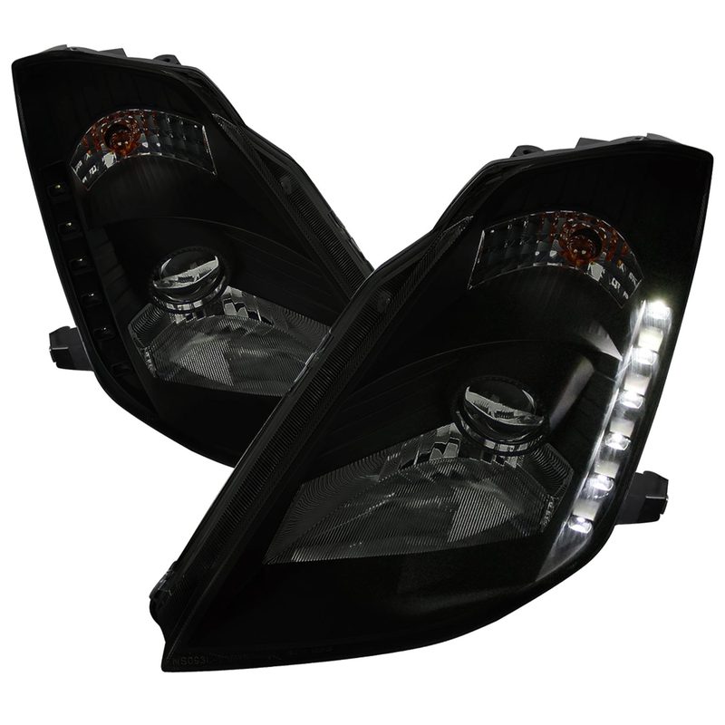 2003-2005 Nissan 350Z Projector Headlights SMD LED Light Strip Black/Smoke