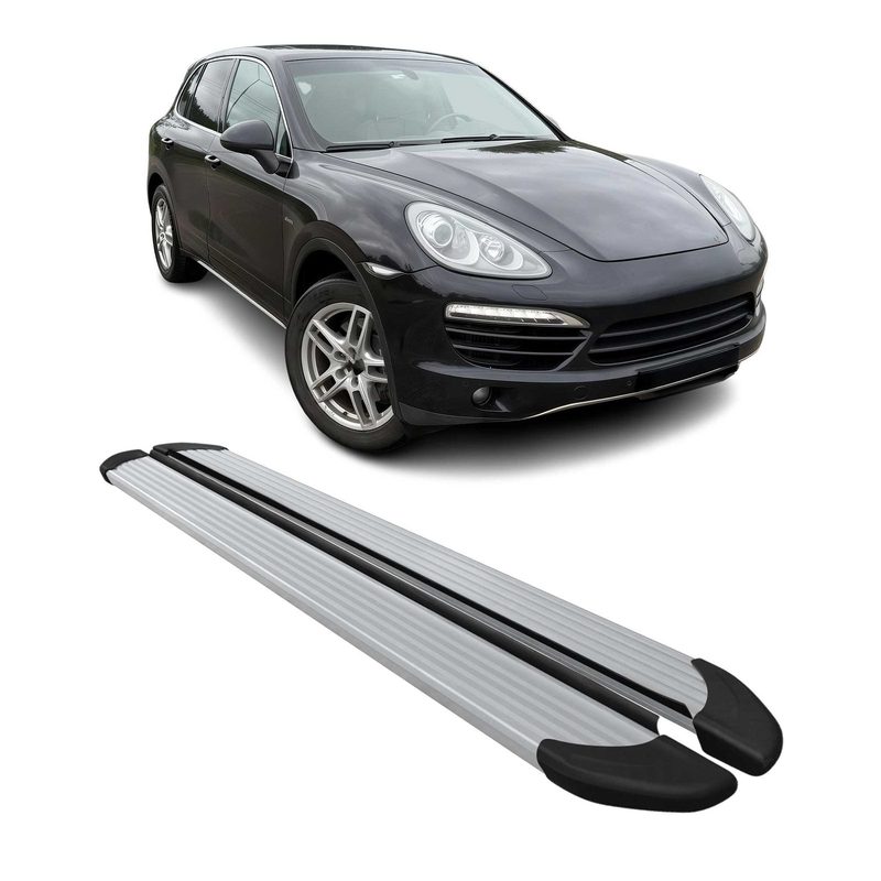2011-2018 Porsche Cayenne Running Boards Side Steps Silver