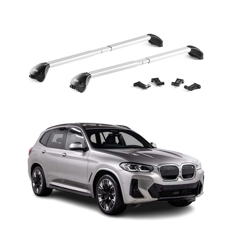 2021-2026 BMW iX3 G08 Roof Rack Cross Bars Carrier Silver
