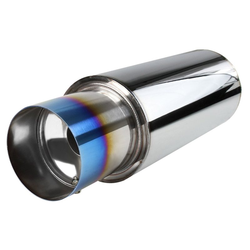 Apexi N1 Style 2.5" Inlet Exhaust Muffler - 4" Burnt Blue Titanium Tip