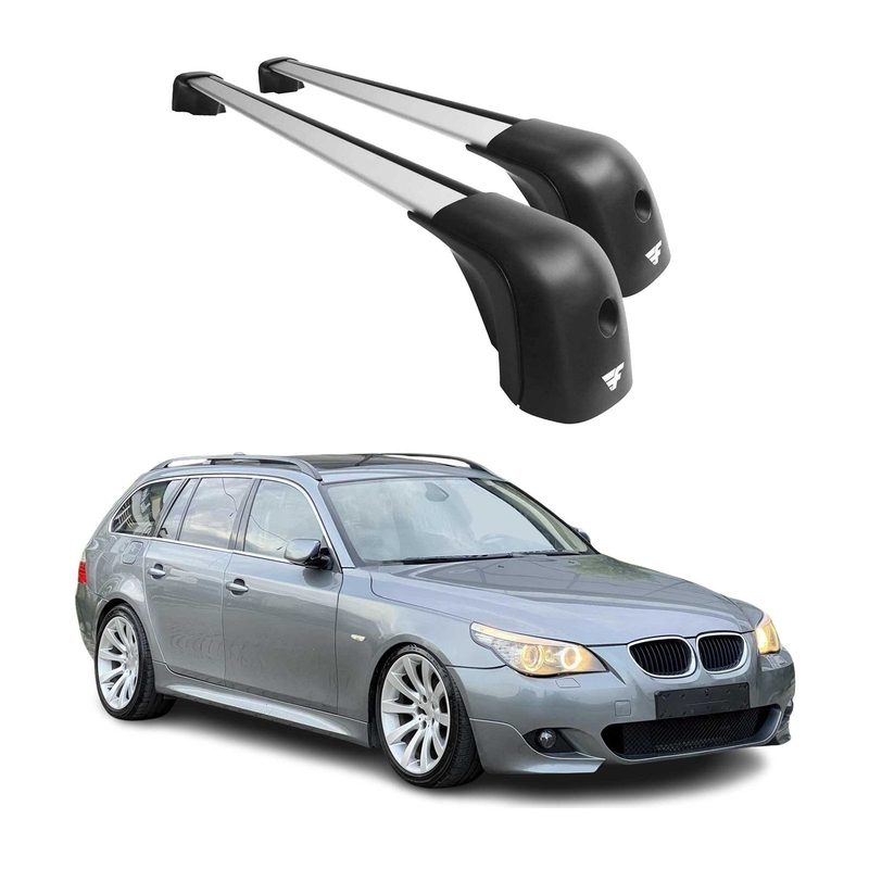 2004-2010 BMW 5 Series E61 Wagon Roof Racks Cross Bars Silver