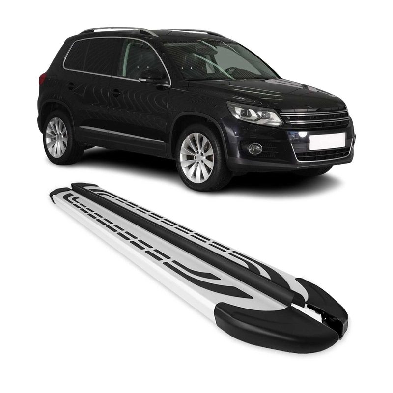 2009-2017 VW Tiguan Running Boards Side Steps Silver