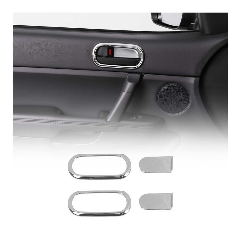 2016-2023 Mazda MX-5 Miata Car Door Handle Cover Protector Silver Chrome