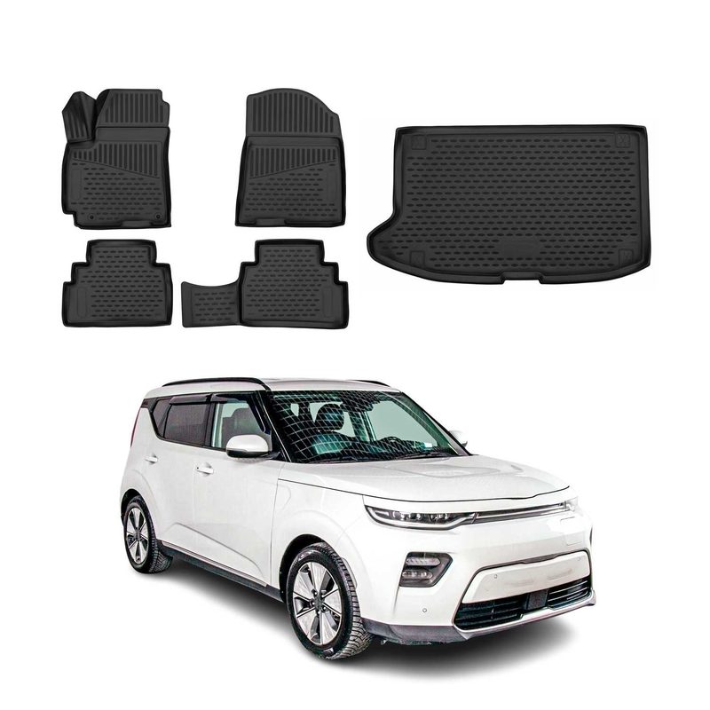 2020-2025 Kia Soul 3.gen Floor Mats & Cargo Liner Full Set All Weather Black