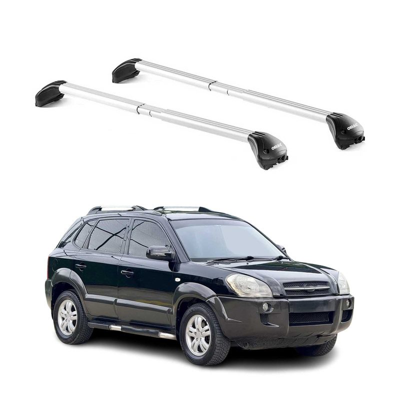 2005-2009 Hyundai Tucson Roof Rack Cross Bars Silver