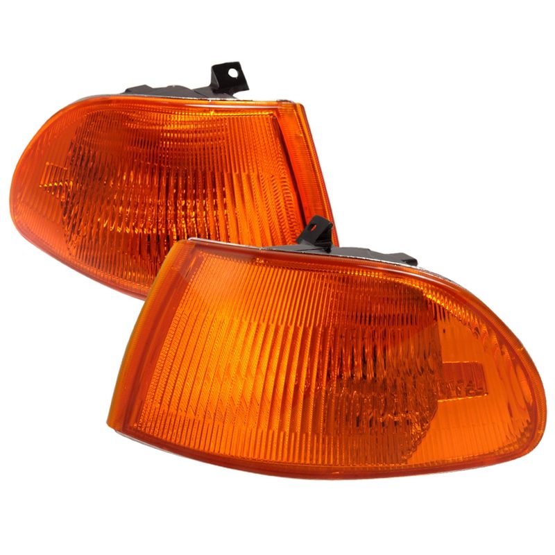 1992-1995 Honda Civic Sedan Corner Lights Chrome Housing/Amber Lens