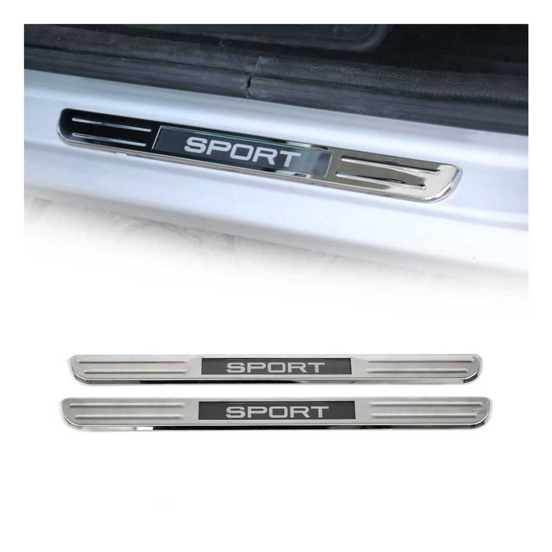 Chrome LED Illuminated SPORT Door Sill Cover Scuff Plate S.Steel 2 Pcs