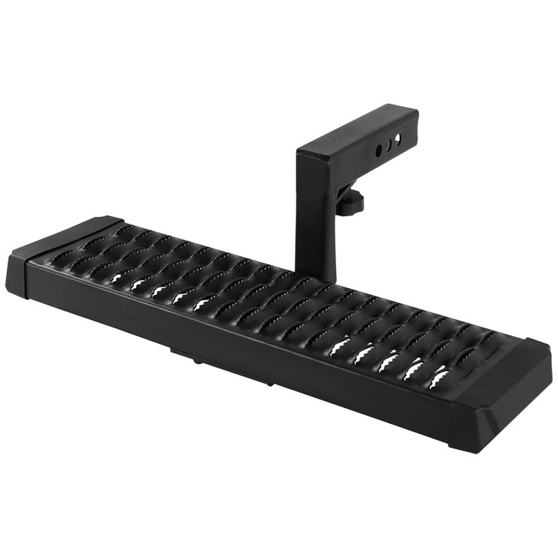Universal Black Alu Hitch Mounted 6" Drop Rear Bumper Step For 2" Hitch Receiver