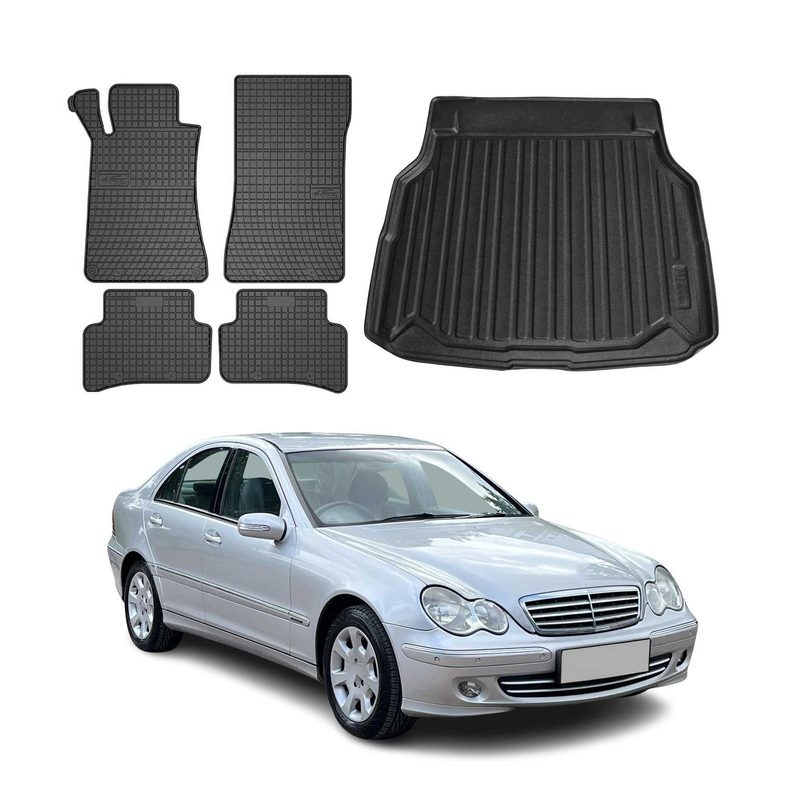 2001-2007 Mercedes C Class W203 Floor Mats & Cargo Liner Full Set All Weather