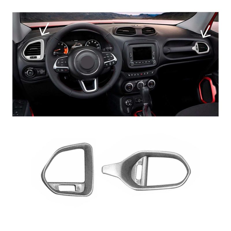 2015-2018 Jeep Renegade Side Ventilation Frame Silver 2 Pcs
