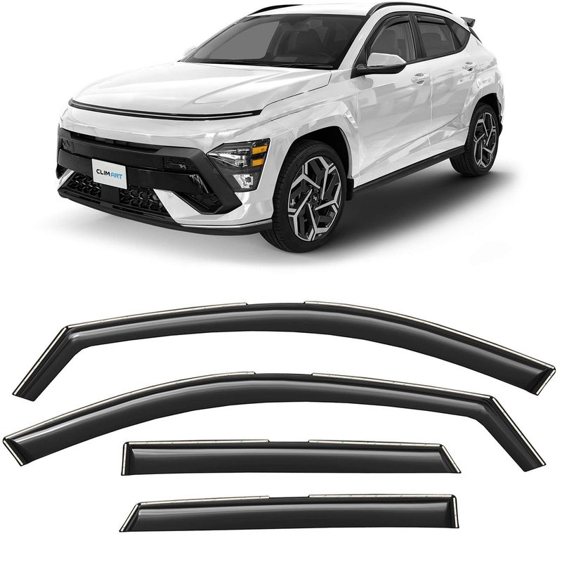 Clim Art Wind Deflectors for Hyundai Kona 2024-2026 In-channel Dark Smoke 4Pcs