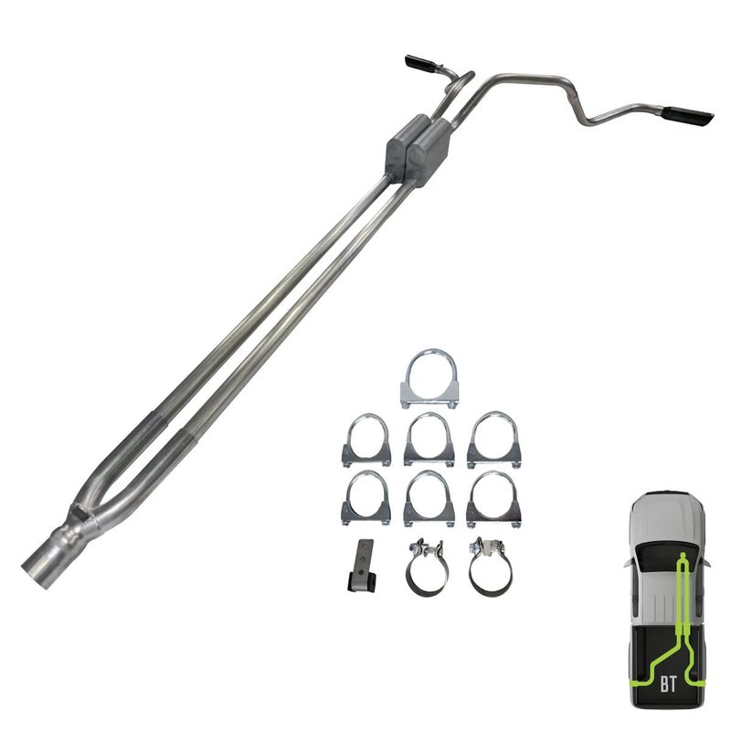 GMC/Chevy, 2012-2018, 6.0L, Clamp/On - Truck Cat-Back Dual Exhaust Kits
