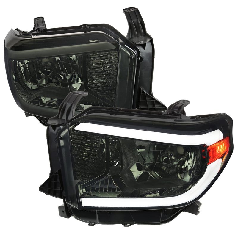 2014-2021 Toyota Tundra LED Bar Factory Style Headlights Chrome/Smoke Lens
