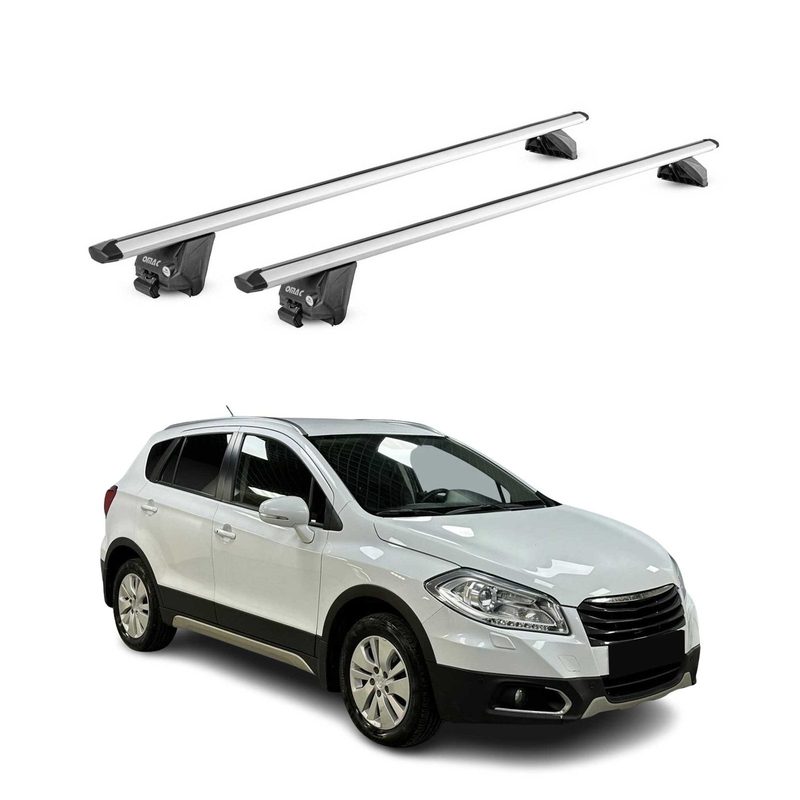 2014-2021 Suzuki SX4 S-Cross Roof Rack Cross Bars Silver Carrier 2 Pcs