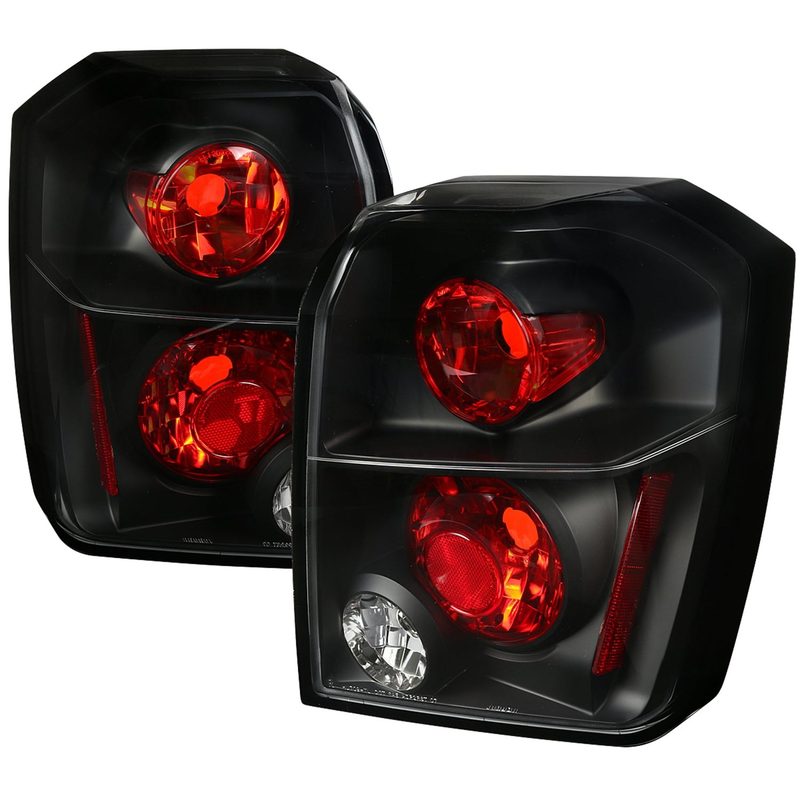 2007-2012 Dodge Caliber Tail Lights Matte Black Housing/Clear Lens