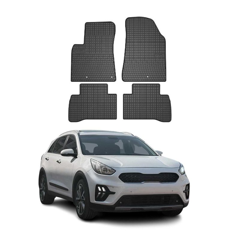 2017-2022 Kia Niro 1.gen Floor Mats Liners Full Set All Weather Rubber Black