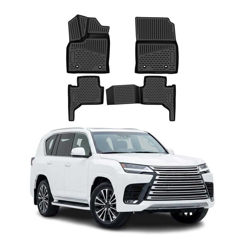OMAC Floor Mats Liner for Lexus LX600 Vip 2022-2026 Rubber TPE Black