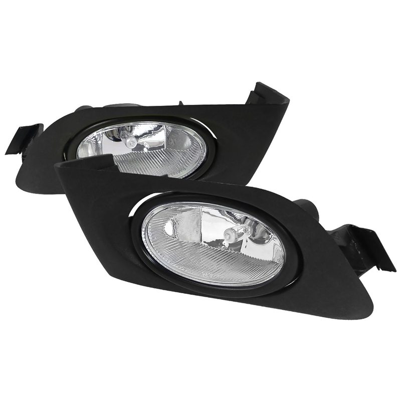 2001-2003 Honda Civic Coupe/Sedan H11 Fog Lights Kit Chrome/Clear Lens