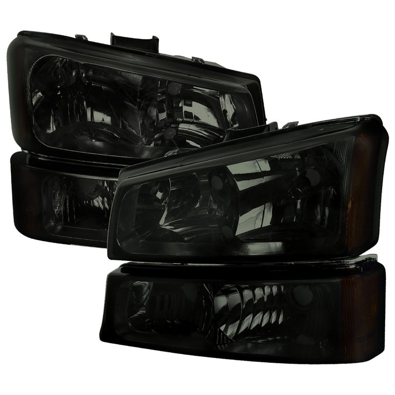 2002-2006 Chevy Avalanche/ 03-2007 Silverado Headlights Bumper Lights Smoke