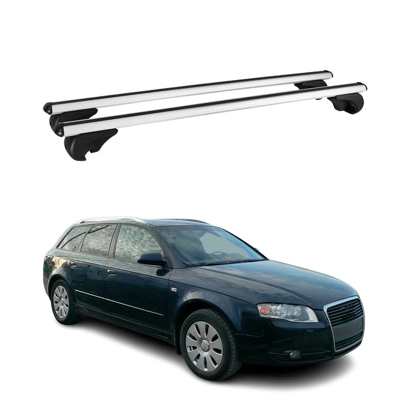 Roof Racks Cross Bars Carrier for Audi A4 Avant 2004-2008 Aluminium Silver 2Pcs