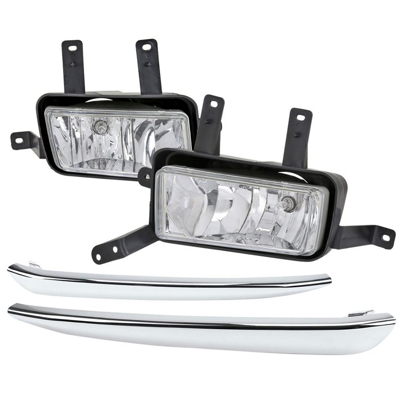 2015-2020 Chevy Tahoe/Suburban H8 Fog Lights Kit Chrome Housing/Clear Lens