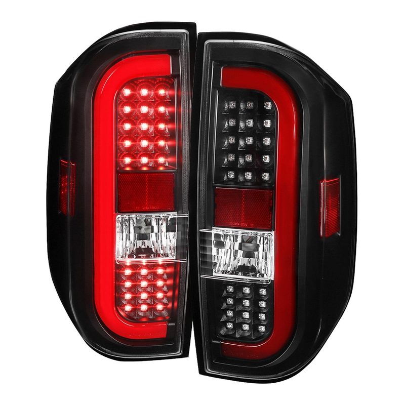 2014-2021 Toyota Tundra Red Bar Sequential LED Tail Lights Black/Clear Lens