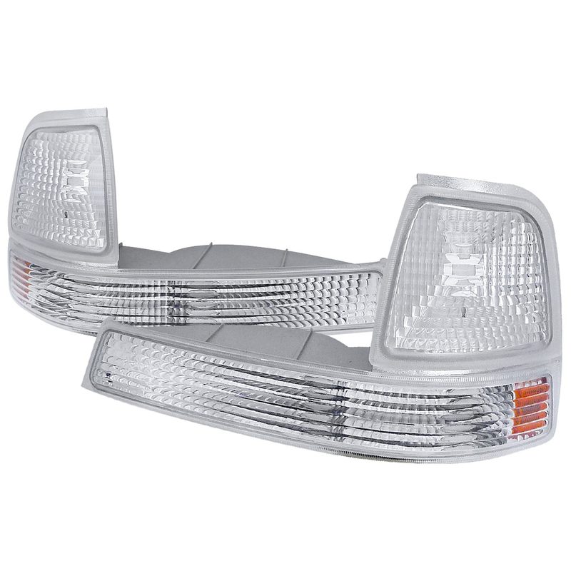 1998-2000 Ford Ranger Corner Parking Turn Signal Lights Chrome/Clear Lens