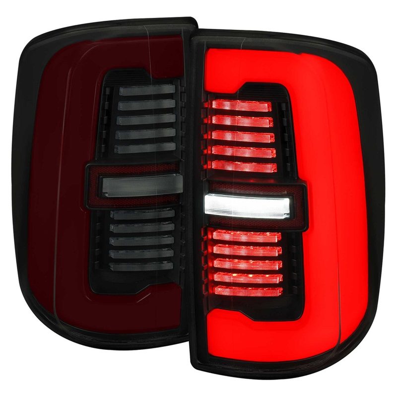For Dodge RAM 2500/3500 2019-2024 LED Sequential Signal Tail Lights Black Housing Smoked Lens
