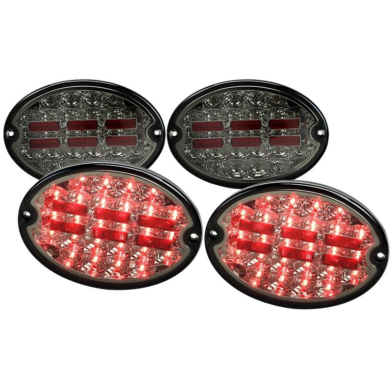 1997-2004 Chevy Corvette C5 4PC LED Tail Lights Chrome Housing/Smoke Lens