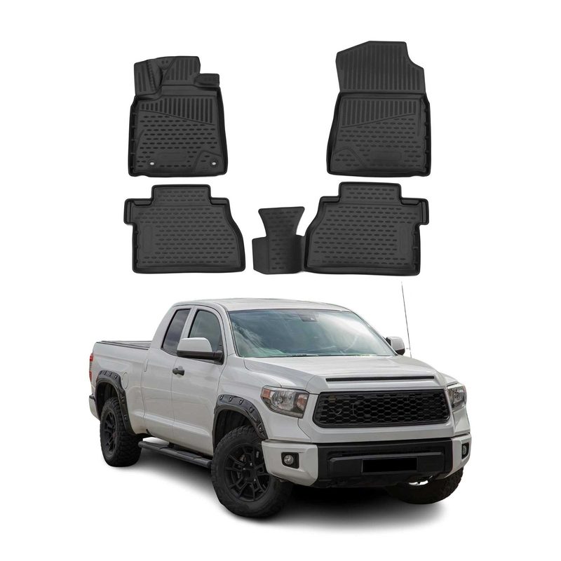 2014-2021 Toyota Tundra Double Cab Floor Mats Liners Full Set All Weather