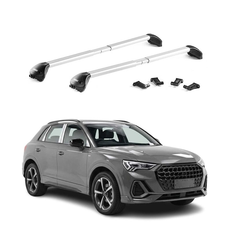 Roof Rack Cross Bars Luggage Carrier for Audi Q3 2.gen 2019-2025 Alu Silver 2x