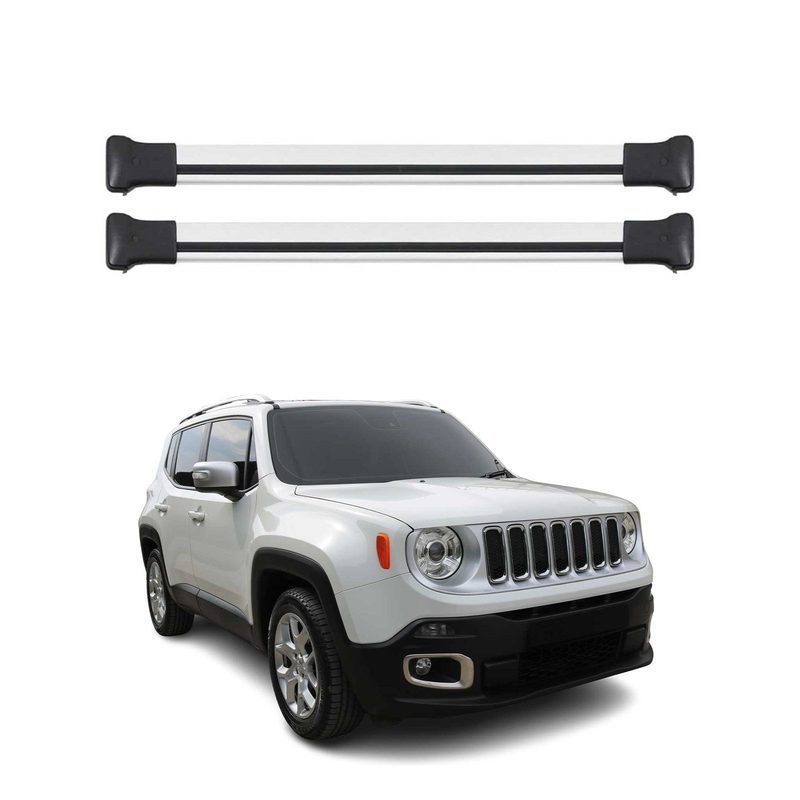 2015-2023 Jeep Renegade Roof Rack Cross Bars Silver